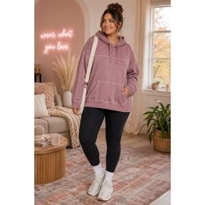 Torrid Women's Size 3 Mauve Quilted Super Soft Fleece Hoodie Cozy Athleisure